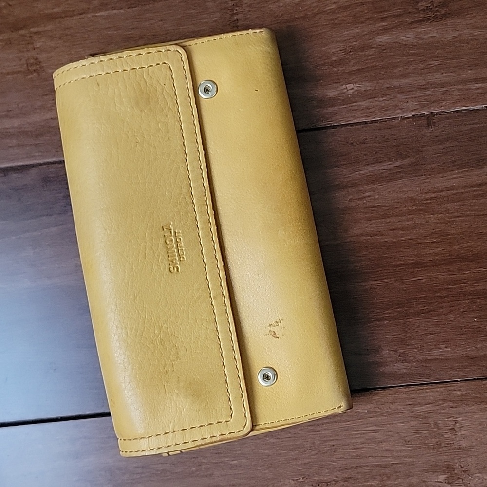 Shinola Yellow Leather Wallet